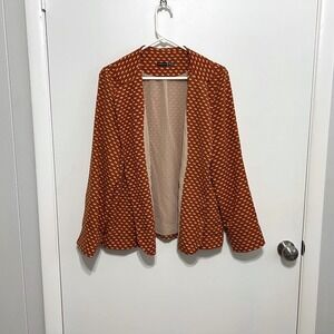 Atmosphere Womens 14 Rust Orange Scottie Dog Print Open Front Blazer Jacket